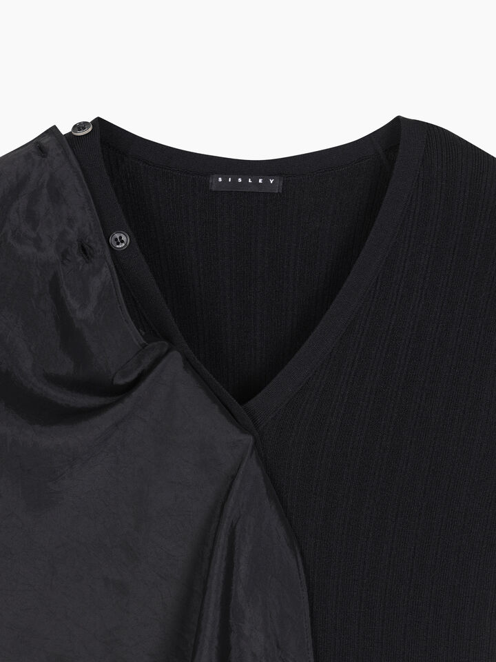 SLEEVELESS SWEATER - null - Schwarz | Sisley K image number 3